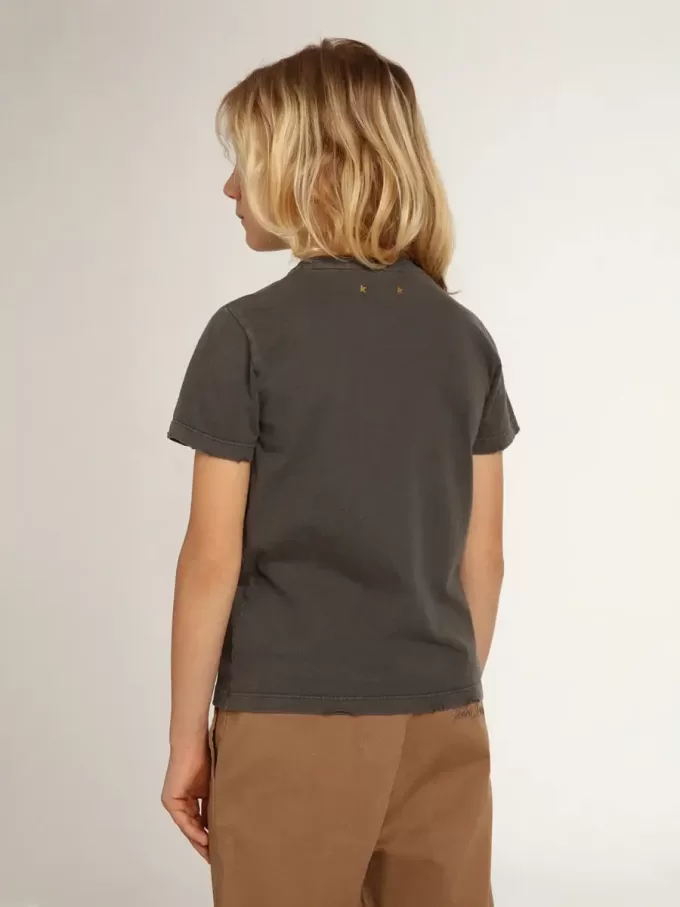 Graues T-Shirt für Jungen mit Used-Look