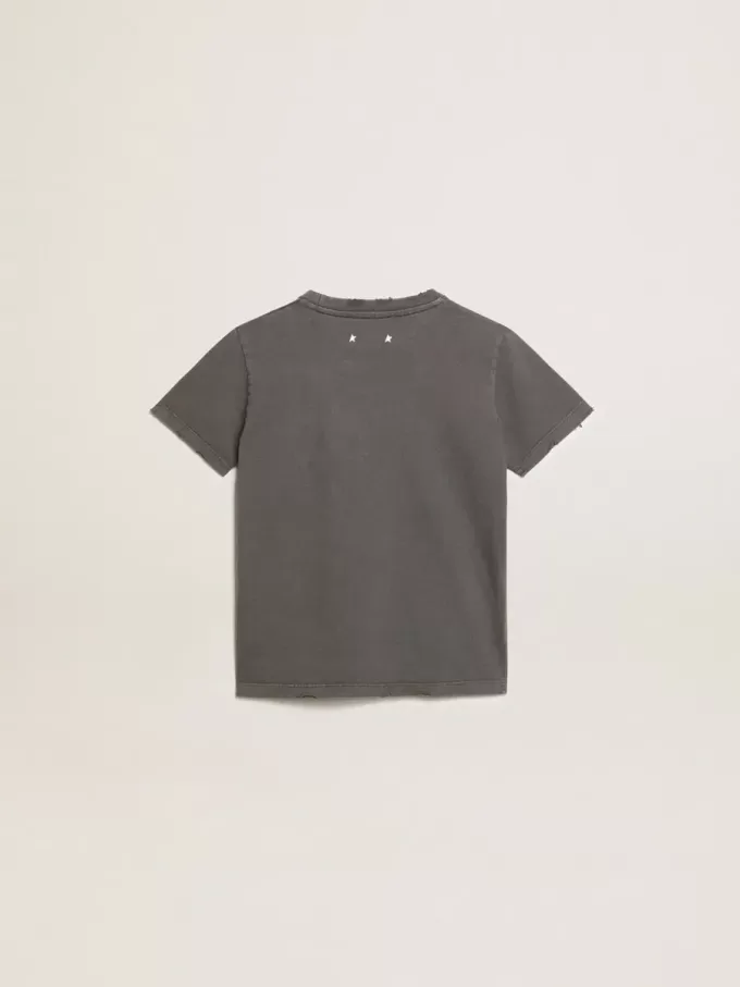 Graues T-Shirt für Jungen mit Used-Look