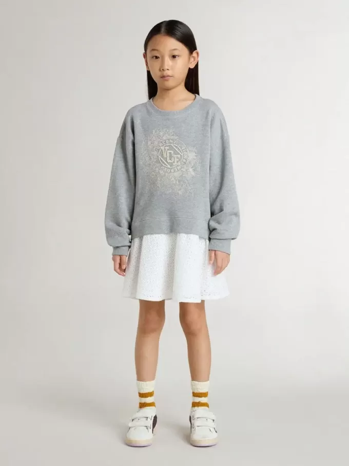 Graues und weißes Minikleid für Mädchen