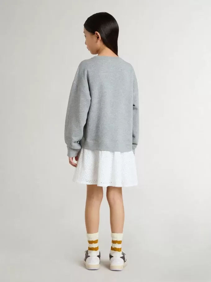 Graues und weißes Minikleid für Mädchen