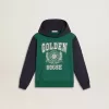 Grün-blaues Sweatshirt für Jungen mit Kapuze und Aufdruck