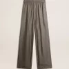 Grüne Damenhose aus Viskose-Seidenmischung mit Blumenmuster