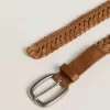 Gürtel „Houston” aus taubengrauem gewebtem Leder Gürtel „Houston” aus taubengrauem gewebtem Leder