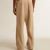 Hellbeige Jogginghose für Herren mit weißem Logo Hellbeige Jogginghose für Herren mit weißem Logo
