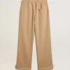 Hellbeige Jogginghose für Herren mit weißem Logo Hellbeige Jogginghose für Herren mit weißem Logo