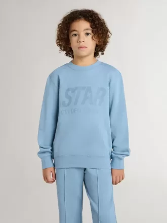 Hellblaues Sweatshirt für Jungen mit Schriftzug auf der Vorderseite