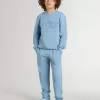 Hellblaues Sweatshirt für Jungen mit Schriftzug auf der Vorderseite