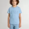 Hellblaues T-Shirt für Jungen mit Aufdruck Hellblaues T-Shirt für Jungen mit Aufdruck