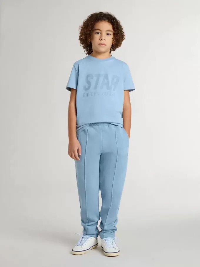 Hellblaues T-Shirt für Jungen mit Aufdruck Hellblaues T-Shirt für Jungen mit Aufdruck