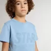 Hellblaues T-Shirt für Jungen mit Aufdruck Hellblaues T-Shirt für Jungen mit Aufdruck