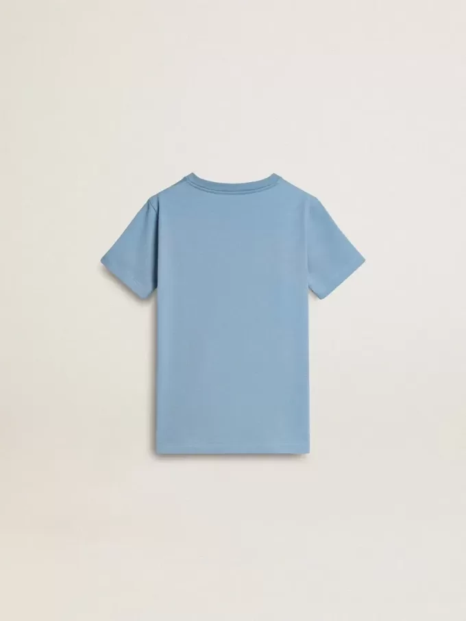 Hellblaues T-Shirt für Jungen mit Aufdruck Hellblaues T-Shirt für Jungen mit Aufdruck
