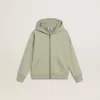 Hellgrünes Sweatshirt mit Reißverschluss