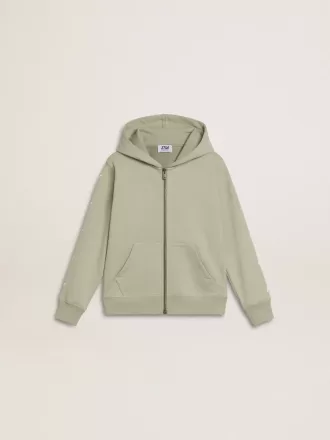 Hellgrünes Sweatshirt mit Reißverschluss