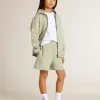 Hellgrünes Sweatshirt mit Reißverschluss