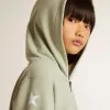 Hellgrünes Sweatshirt mit Reißverschluss
