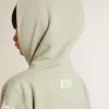 Hellgrünes Sweatshirt mit Reißverschluss
