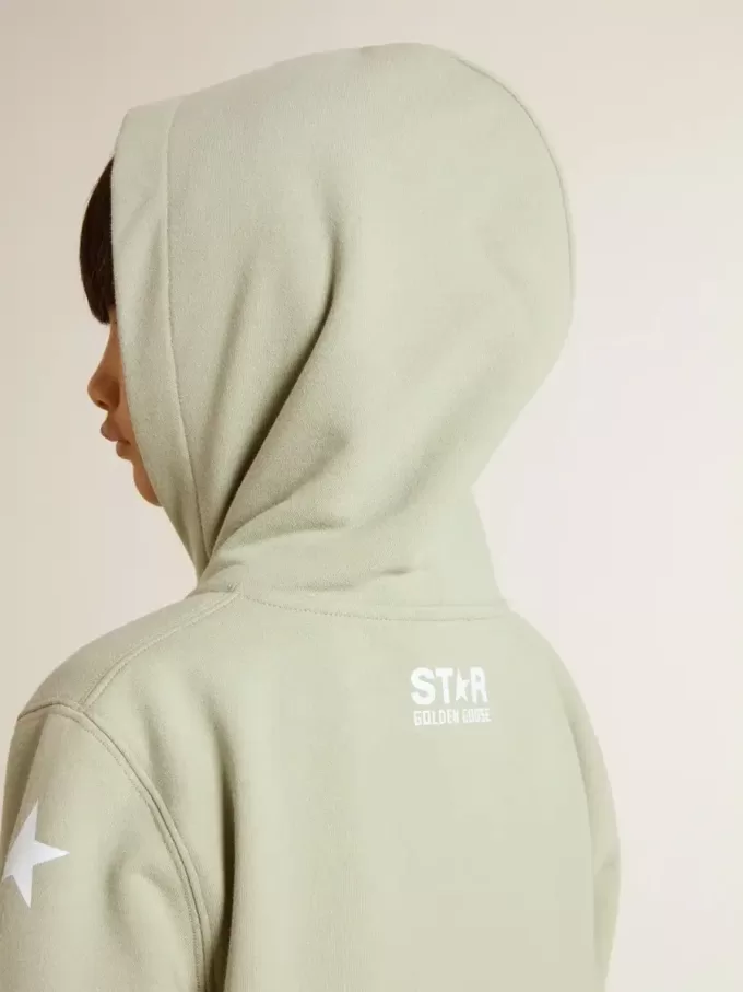 Hellgrünes Sweatshirt mit Reißverschluss