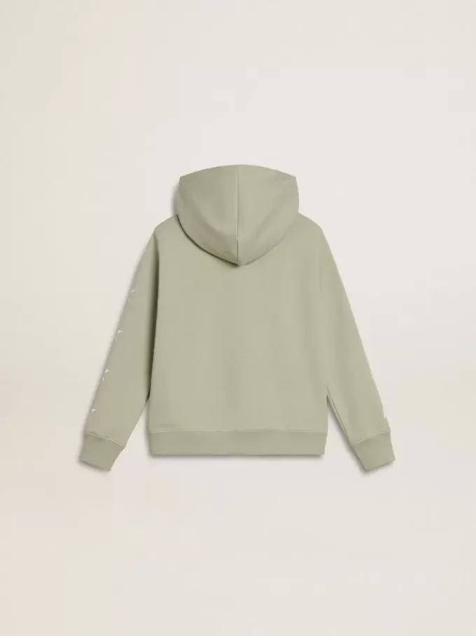 Hellgrünes Sweatshirt mit Reißverschluss