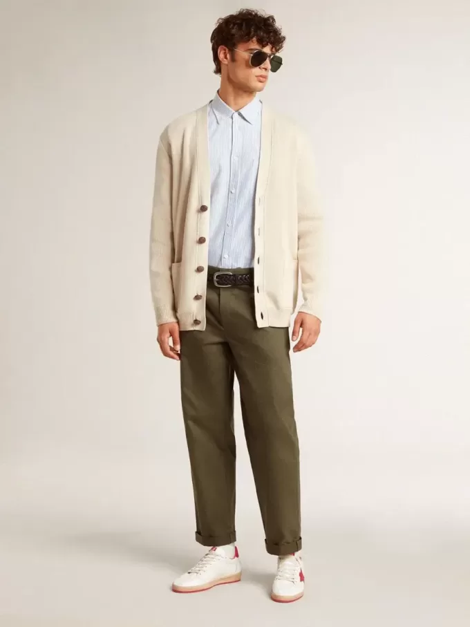 Herren Ball Star Wishes aus weißem Leder mit rotem Stern und Fersenlasche Herren Ball Star Wishes aus weißem Leder mit rotem Stern und Fersenlasche