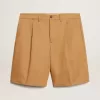 Herren-Bermudashorts aus beiger Baumwolle Herren-Bermudashorts aus beiger Baumwolle
