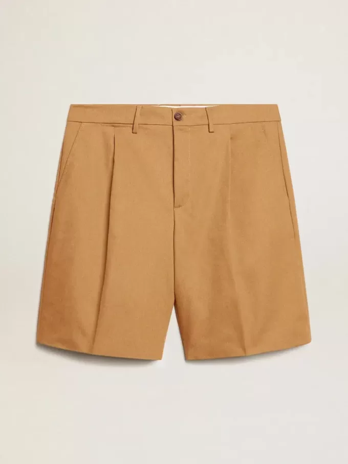 Herren-Bermudashorts aus beiger Baumwolle Herren-Bermudashorts aus beiger Baumwolle