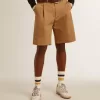 Herren-Bermudashorts aus beiger Baumwolle Herren-Bermudashorts aus beiger Baumwolle