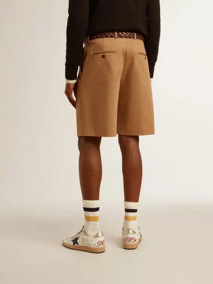 Herren-Bermudashorts aus beiger Baumwolle Herren-Bermudashorts aus beiger Baumwolle