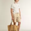 Herren-Bermudashorts aus beigem Denim mit Used-Look-Finish