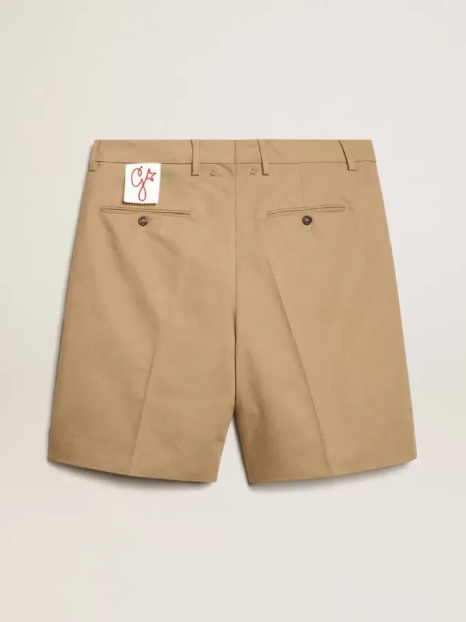 Herren-Bermudashorts aus beiger Baumwolle Herren-Bermudashorts aus beiger Baumwolle