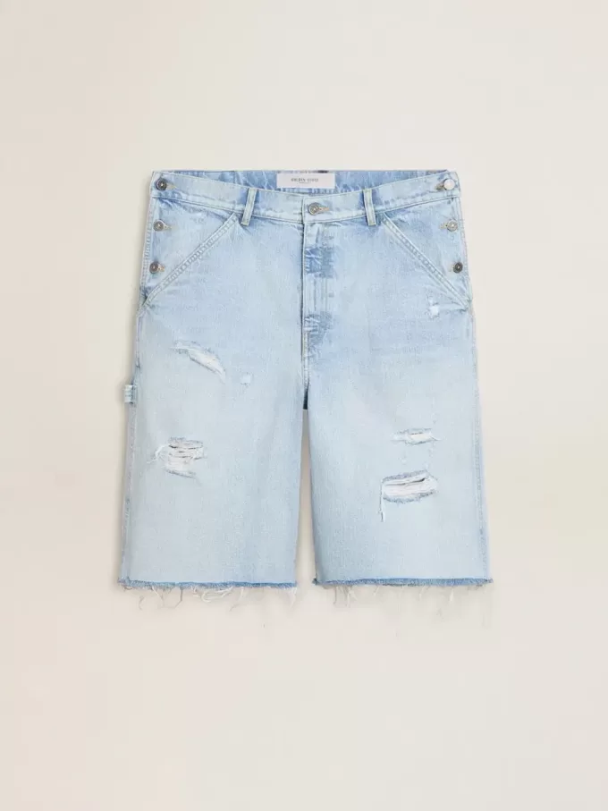 Herren-Bermudashorts aus Denim mit Used-Effekt Herren-Bermudashorts aus Denim mit Used-Effekt