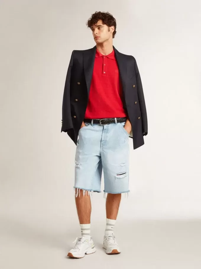 Herren-Bermudashorts aus Denim mit Used-Effekt Herren-Bermudashorts aus Denim mit Used-Effekt