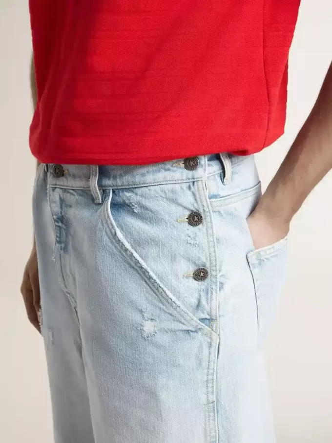 Herren-Bermudashorts aus Denim mit Used-Effekt Herren-Bermudashorts aus Denim mit Used-Effekt