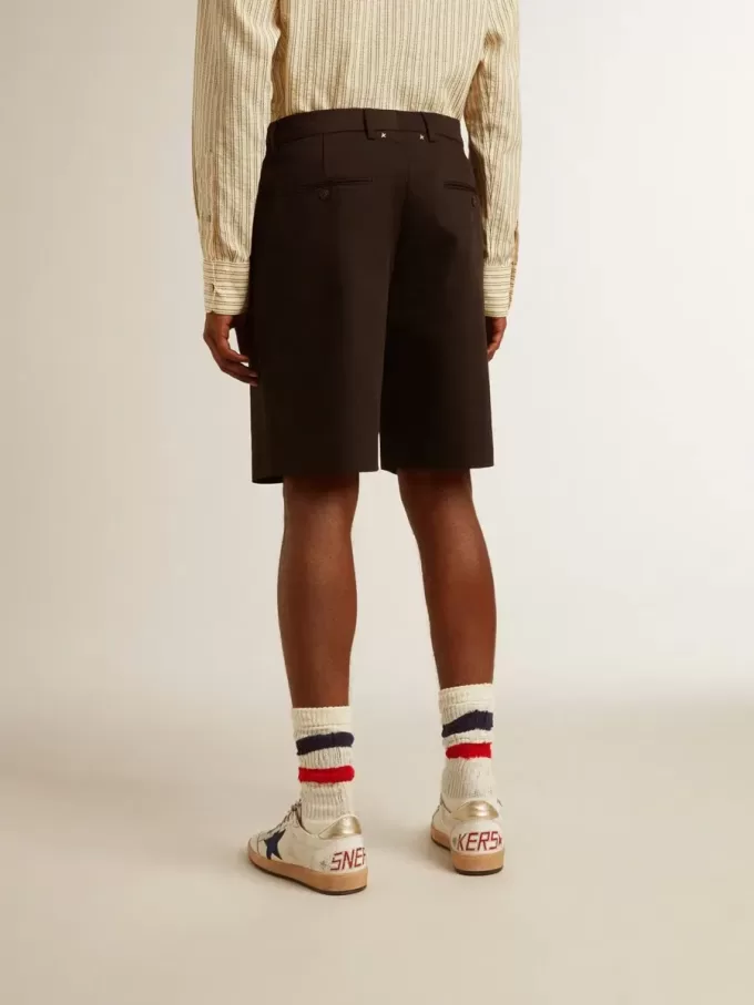Herren-Bermudashorts aus schwarzer Baumwolle