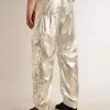 Herren-Cargohose aus silbernem Funktionsstoff Herren-Cargohose aus silbernem Funktionsstoff