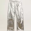 Herren-Cargohose aus silbernem Funktionsstoff Herren-Cargohose aus silbernem Funktionsstoff
