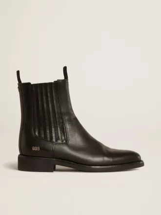 Herren-Chelsea-Stiefel aus schwarzem Leder
