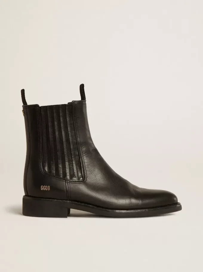 Herren-Chelsea-Stiefel aus schwarzem Leder