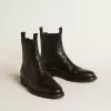 Herren-Chelsea-Stiefel aus schwarzem Leder