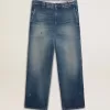 Herren-Chinos aus Denim mit Used-Details