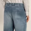 Herren-Chinos aus Denim mit Used-Details