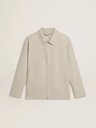 Herren-Coachjacke aus khakifarbener Wollmischung