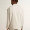 Herren-Coachjacke aus khakifarbener Wollmischung Herren-Coachjacke aus khakifarbener Wollmischung