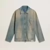 Herren-Jeansjacke im Used-Look mit Reißverschluss Herren-Jeansjacke im Used-Look mit Reißverschluss
