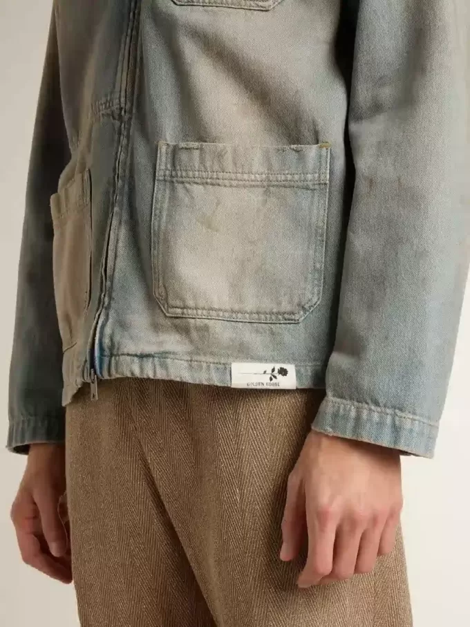 Herren-Jeansjacke im Used-Look mit Reißverschluss Herren-Jeansjacke im Used-Look mit Reißverschluss