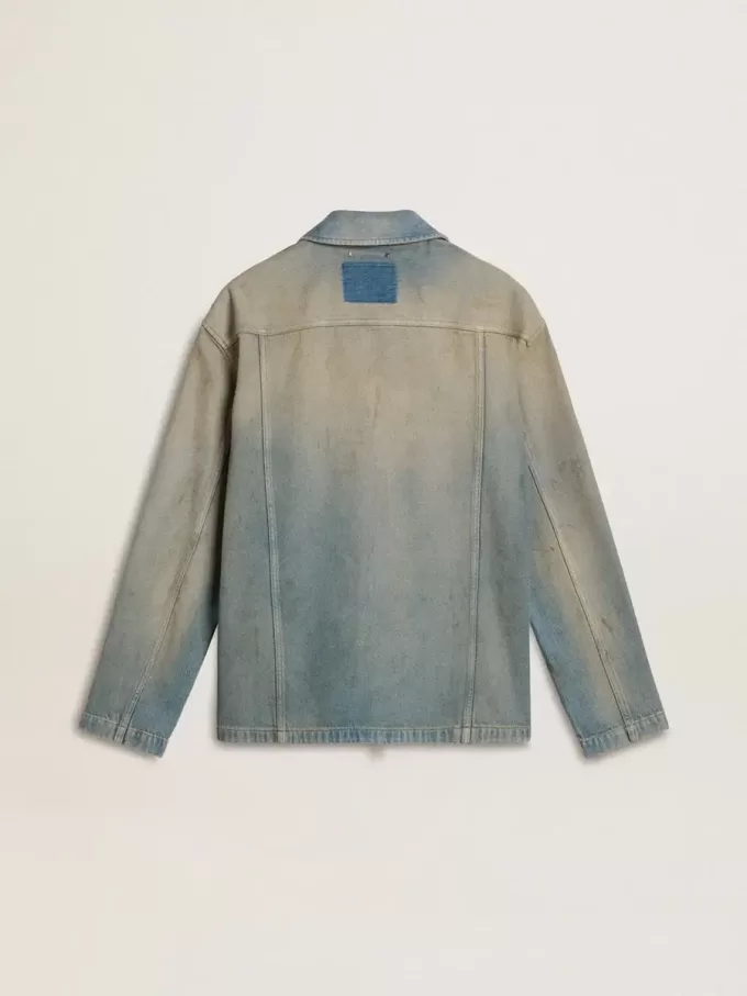 Herren-Jeansjacke im Used-Look mit Reißverschluss Herren-Jeansjacke im Used-Look mit Reißverschluss