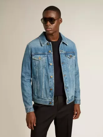 Herren-Jeansjacke mit mittlerer Waschung