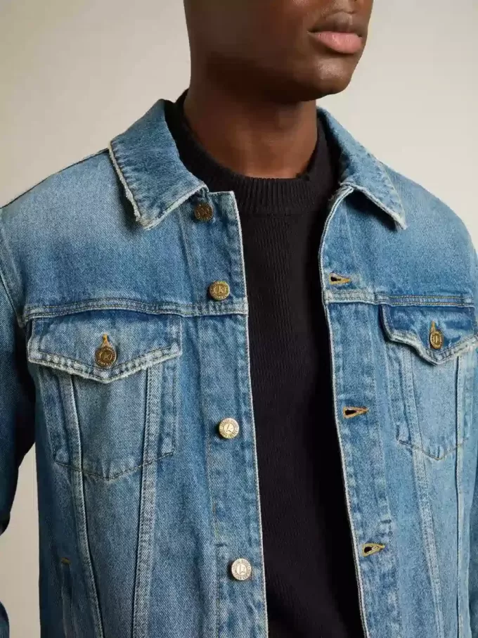 Herren-Jeansjacke mit mittlerer Waschung