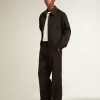 Herren-Jogginghose aus schwarzer Wolle Herren-Jogginghose aus schwarzer Wolle