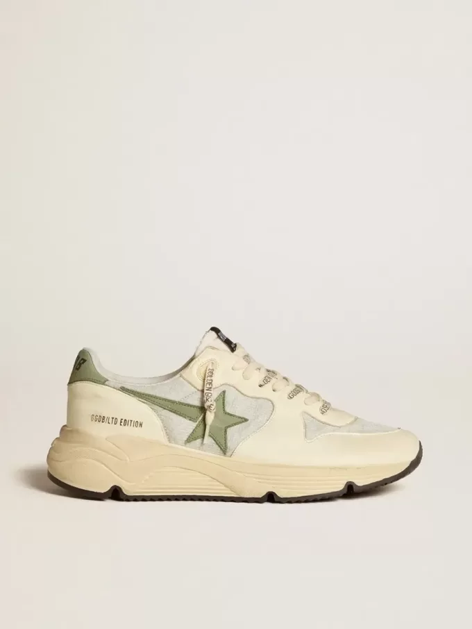 Herren-Laufsohle LTD aus Nylon und Nappa mit Nubuk-Stern und Fersenlasche