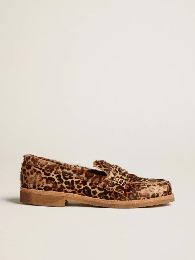 Herren-Loafer Jerry aus Ponyfell mit Leopardenmuster Herren-Loafer Jerry aus Ponyfell mit Leopardenmuster